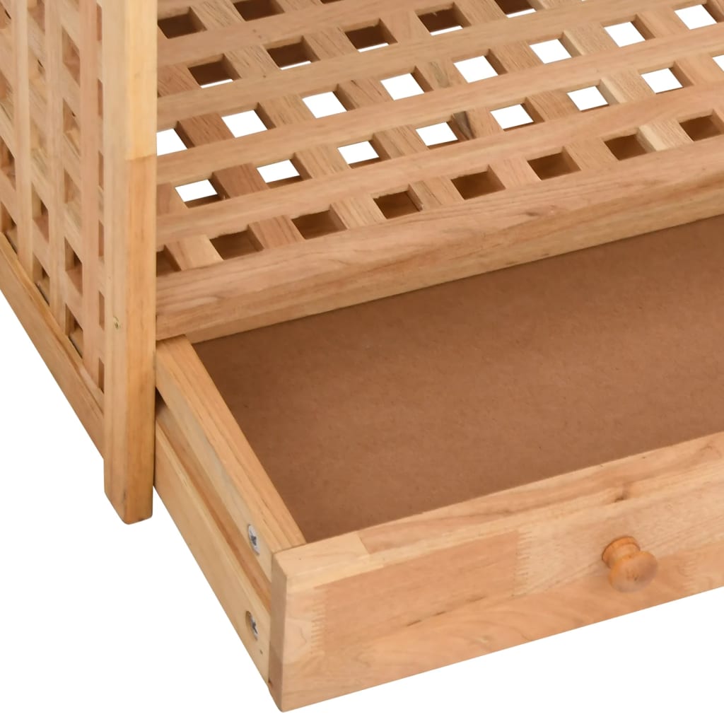Scarpiera con Cassetto 70x27x81 cm Legno Massello di Noce