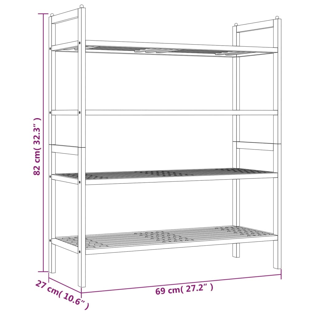 Scarpiere 2 pz 69x27x41 cm in Legno Massello di Noce