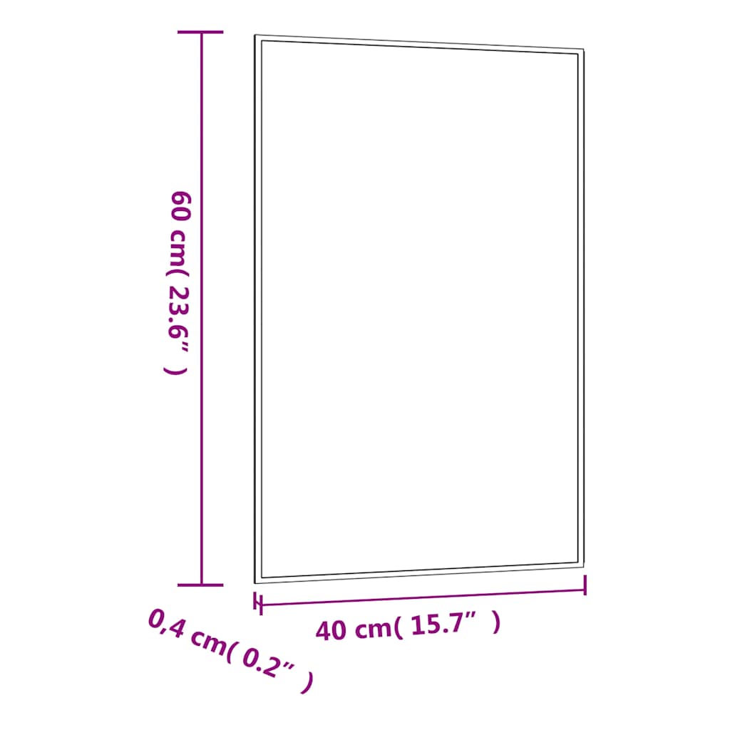 Specchio da Parete 40x60 cm Vetro Rettangolare