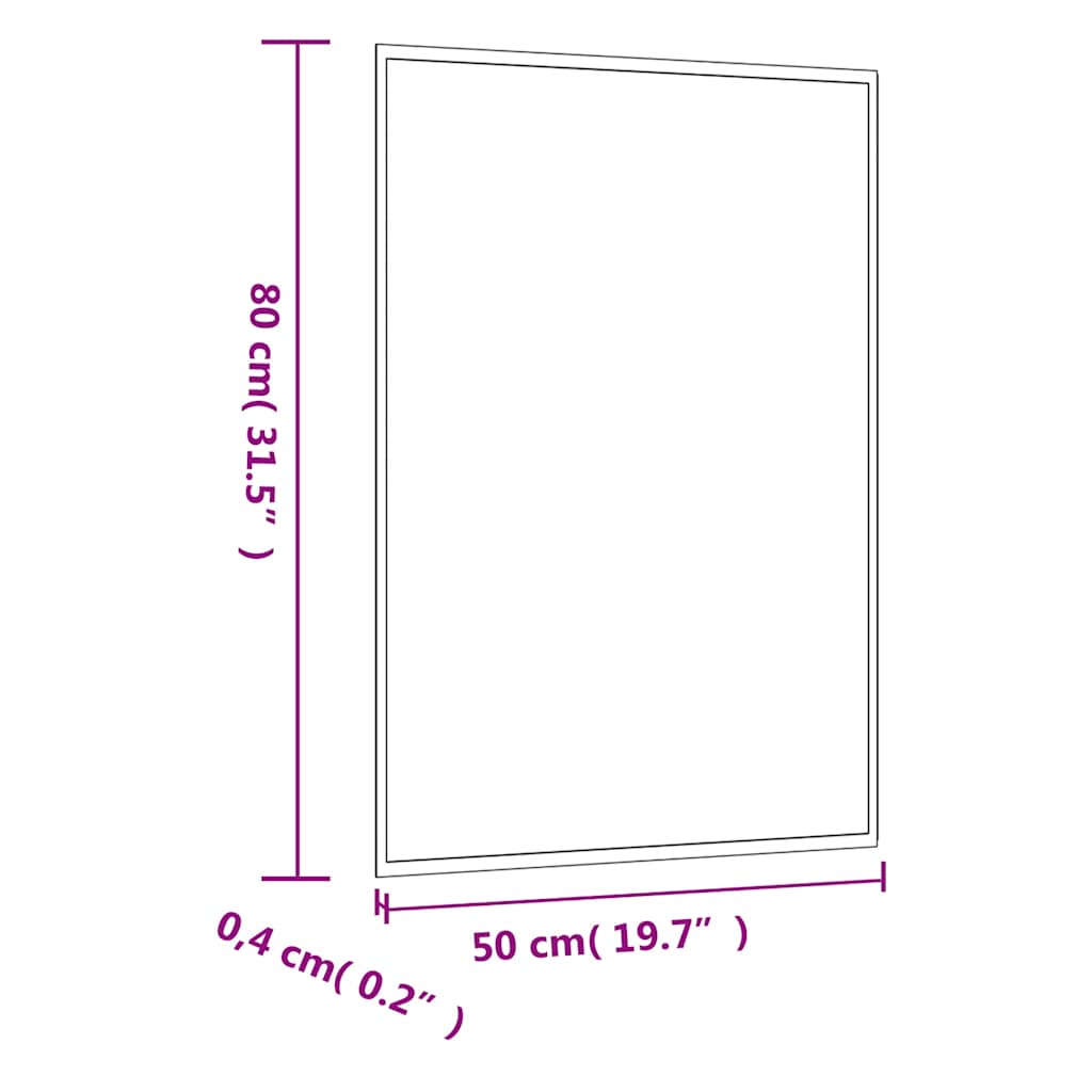 Specchio da Parete 50x80 cm Vetro Rettangolare