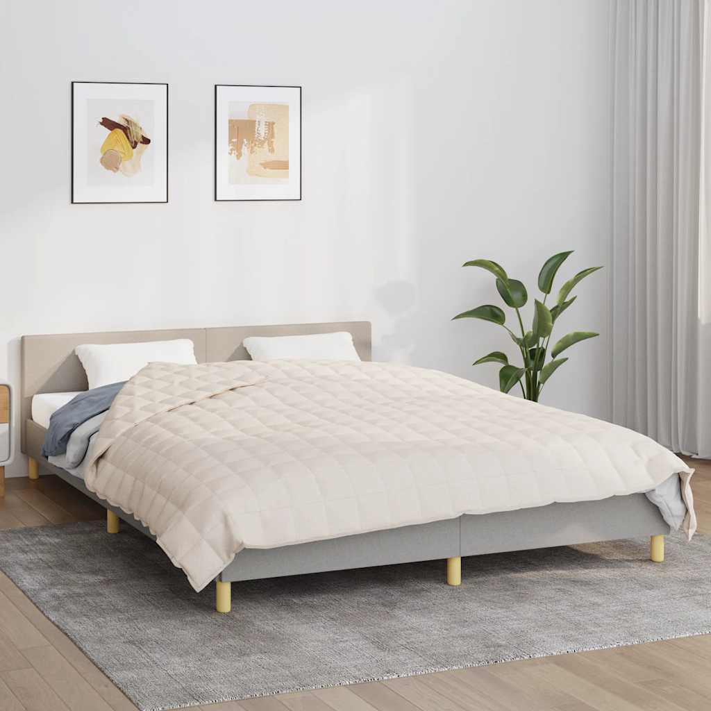 Coperta Ponderata Crema Chiaro 220x235 cm 15 kg Tessuto