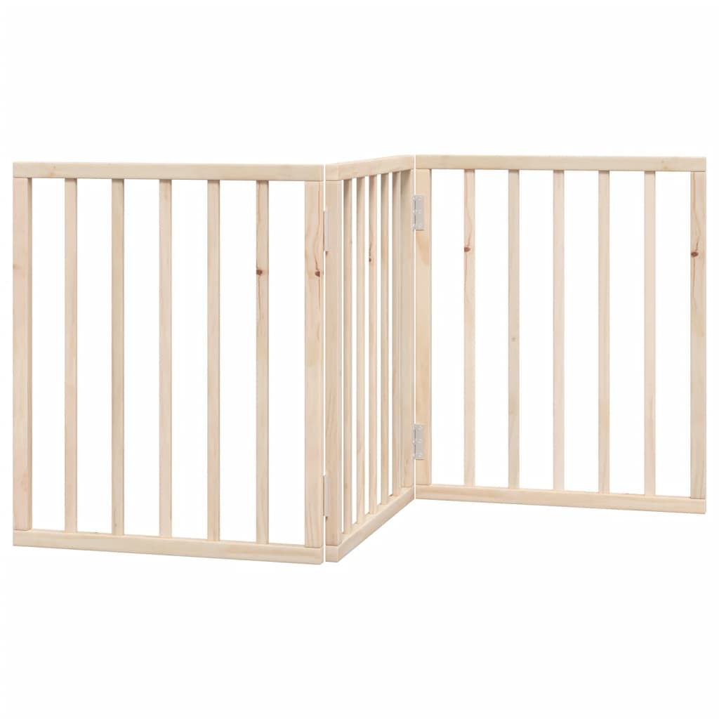 Cancelletto per cani pieghevole a 3 pannelli 150 cm in legno di pioppo