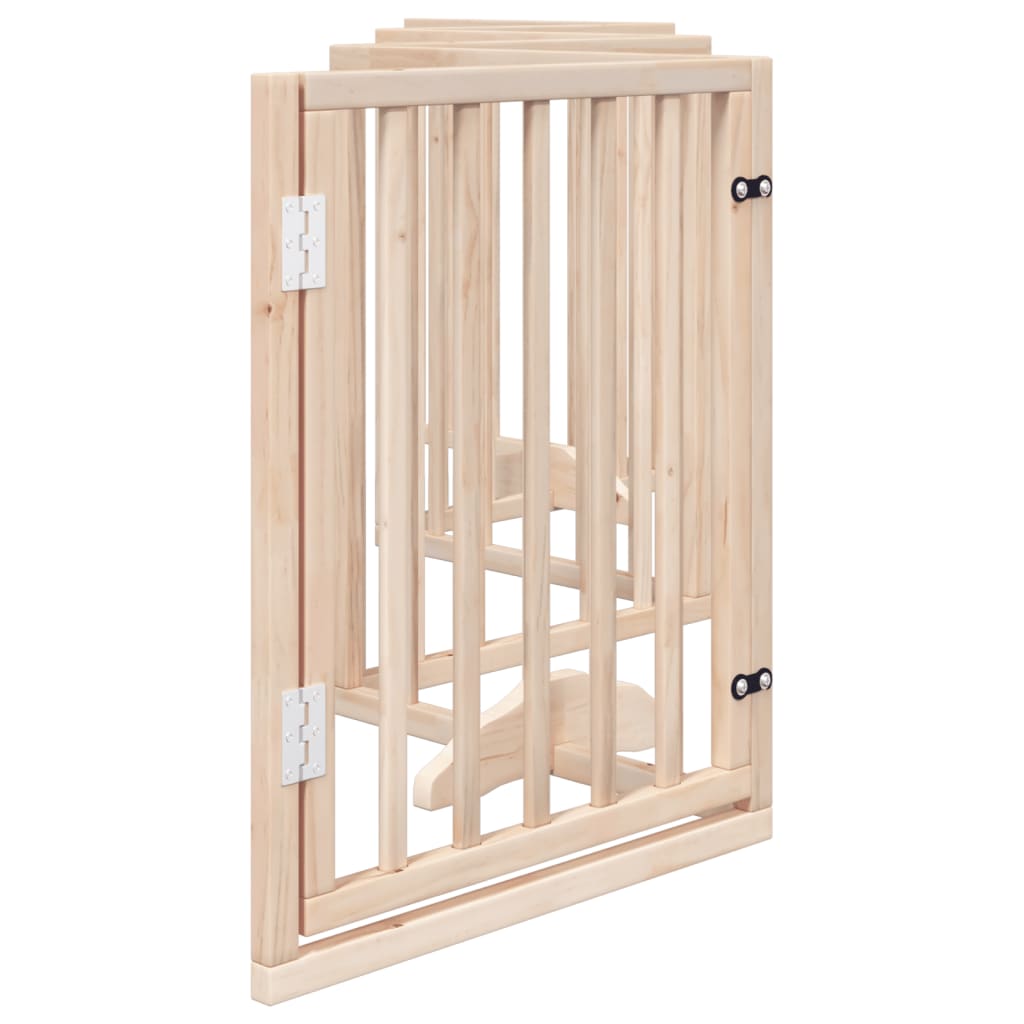 Cancelletto per cani con porta pieghevole 6 pannelli 300 cm in legno di pioppo