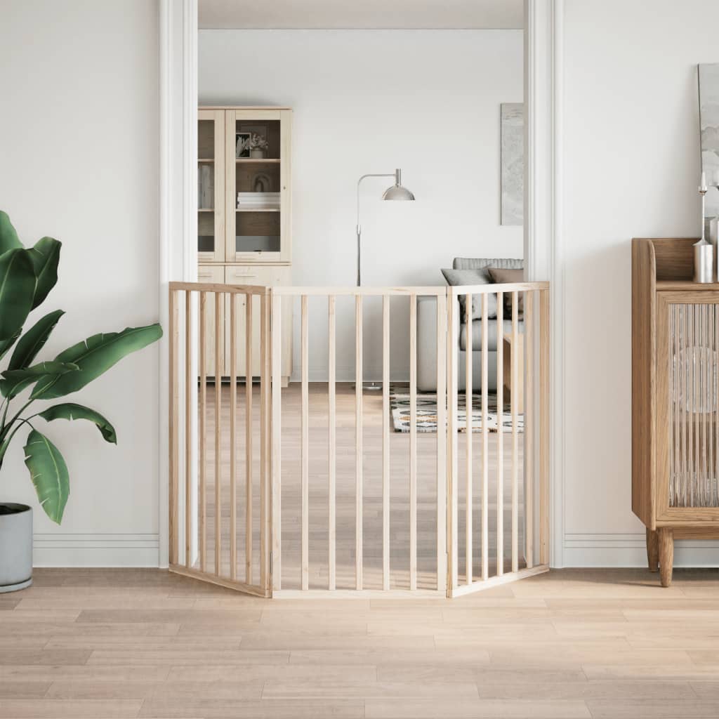 Cancelletto per cani pieghevole a 3 pannelli 150 cm in legno di pioppo