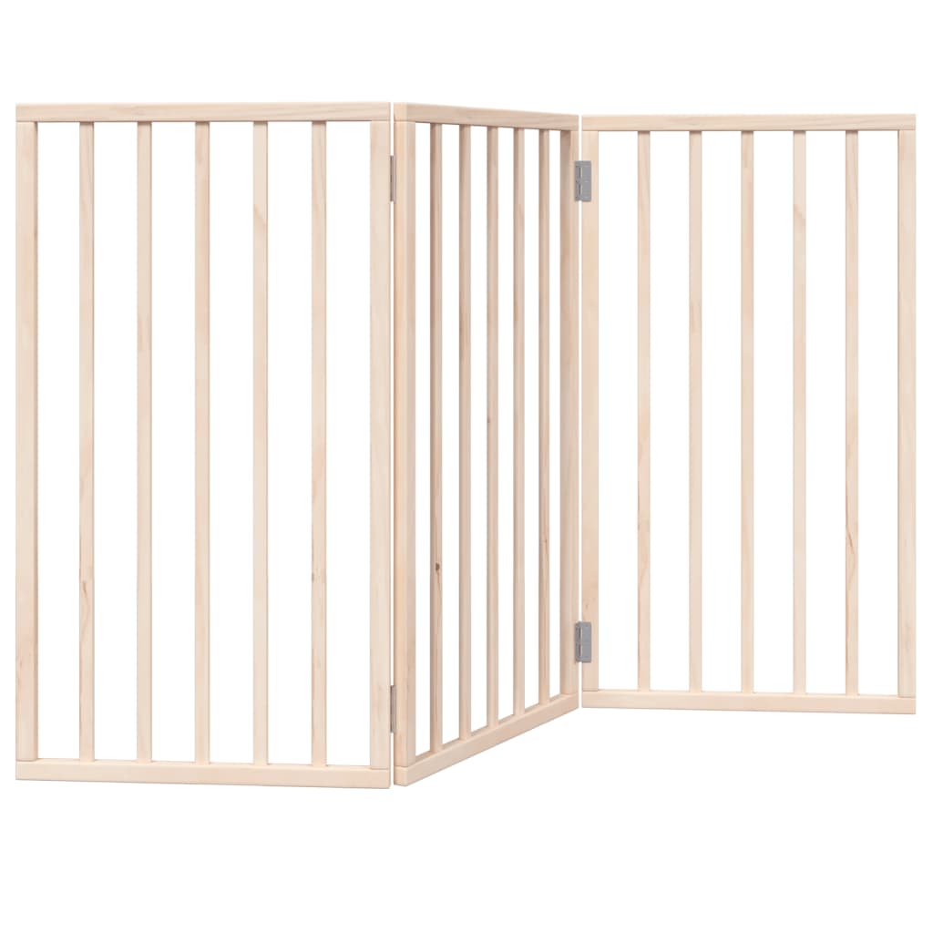 Cancelletto per cani pieghevole a 3 pannelli 150 cm in legno di pioppo