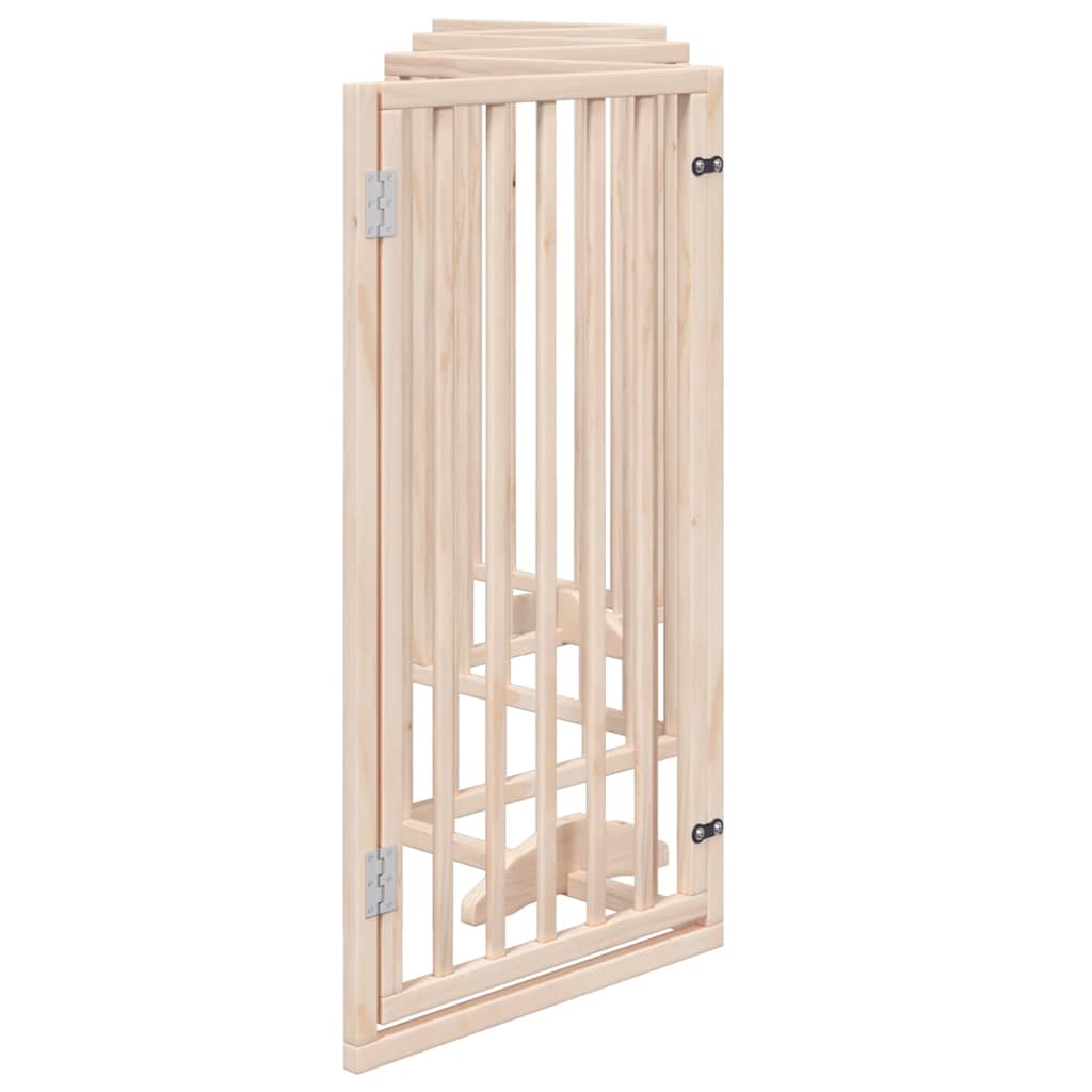 Cancelletto per cani con porta pieghevole 6 pannelli 300 cm in legno di pioppo
