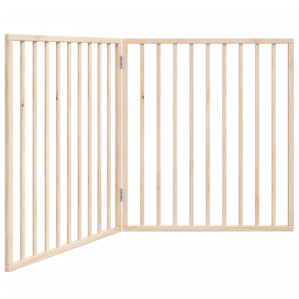 Cancelletto per cani pieghevole 2 pannelli 160 cm in legno di pioppo