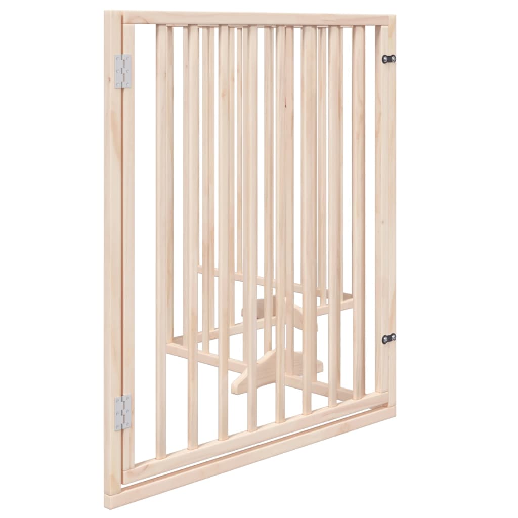 Cancello per Cani con Porta Pieghevole 4 Pannelli 320 cm Pioppo