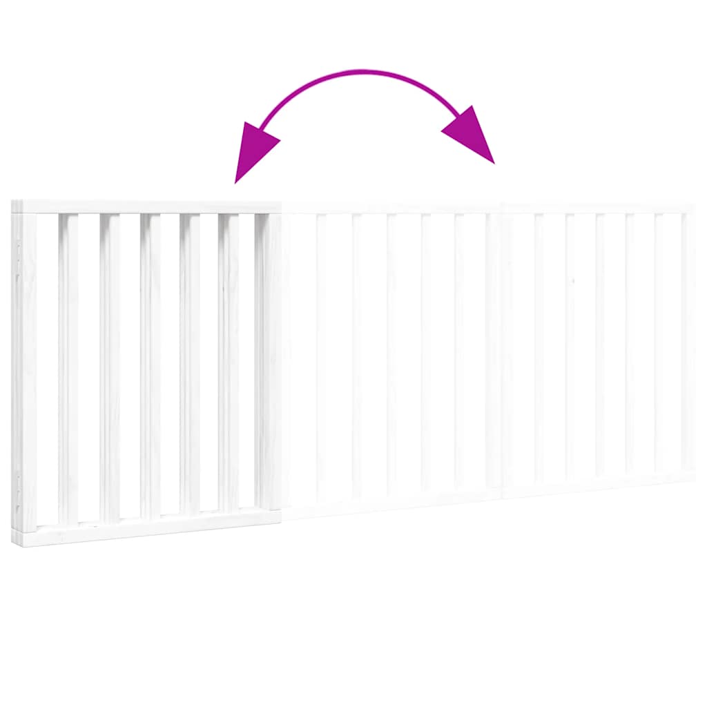 Cancello per Cani Pieghevole 3 Pannelli Bianco 150 cm Pioppo