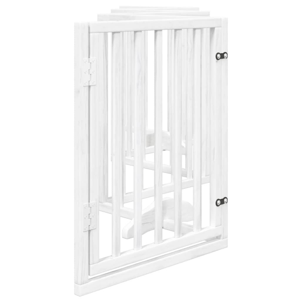 Cancello Cani Porta Pieghevole Bianco 6 Pannelli 300 cm Pioppo