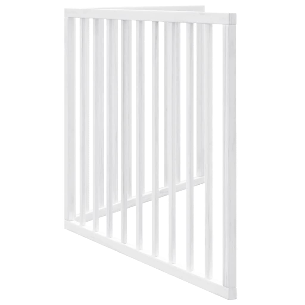 Cancelletto per cani pieghevole 2 pannelli bianco 160 cm in legno di pioppo