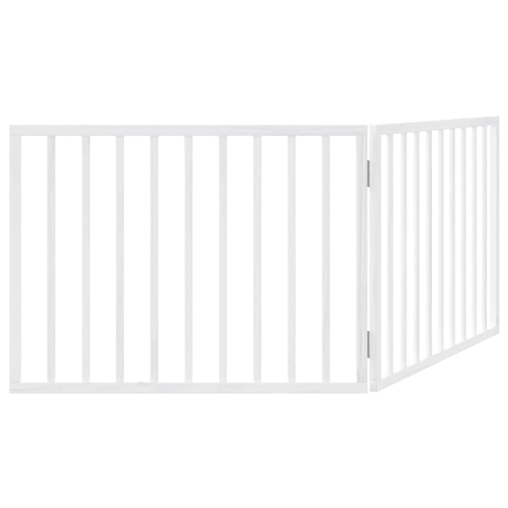 Cancelletto per cani pieghevole 2 pannelli bianco 160 cm in legno di pioppo