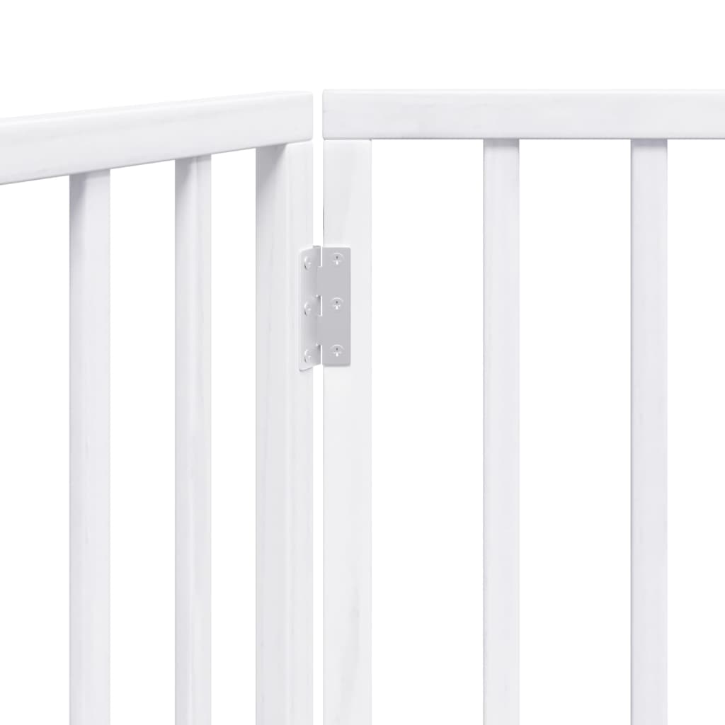 Cancelletto per cani pieghevole 2 pannelli bianco 160 cm in legno di pioppo