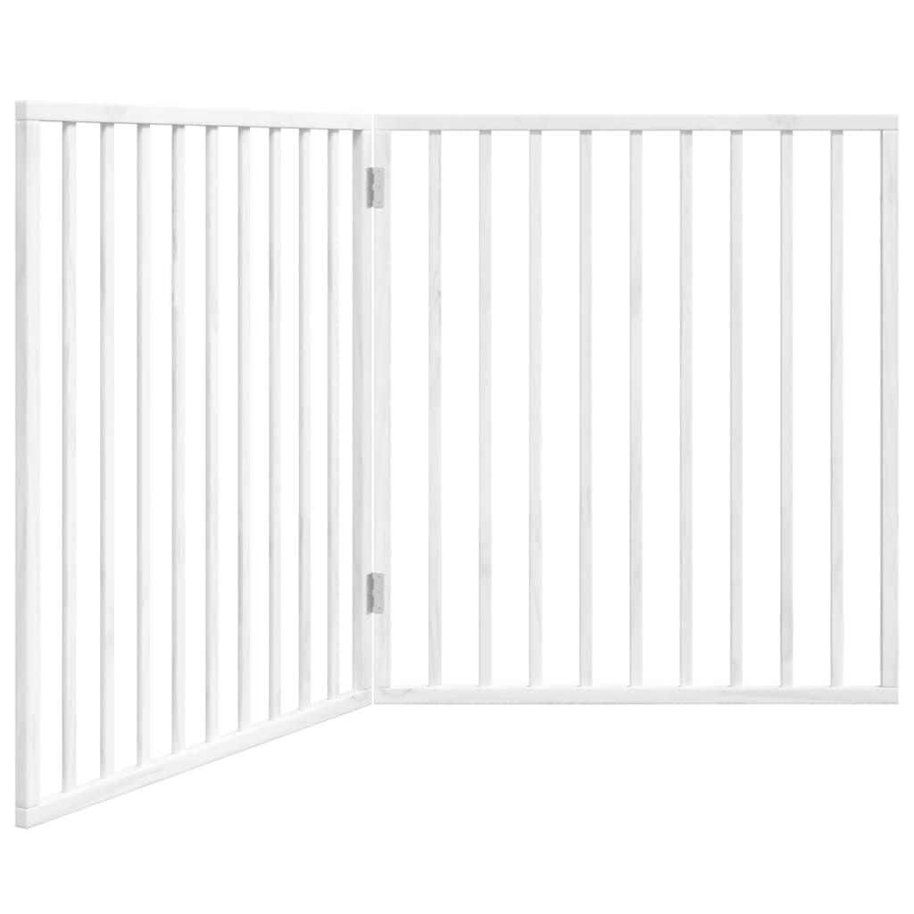 Cancelletto per cani pieghevole 2 pannelli bianco 160 cm in legno di pioppo