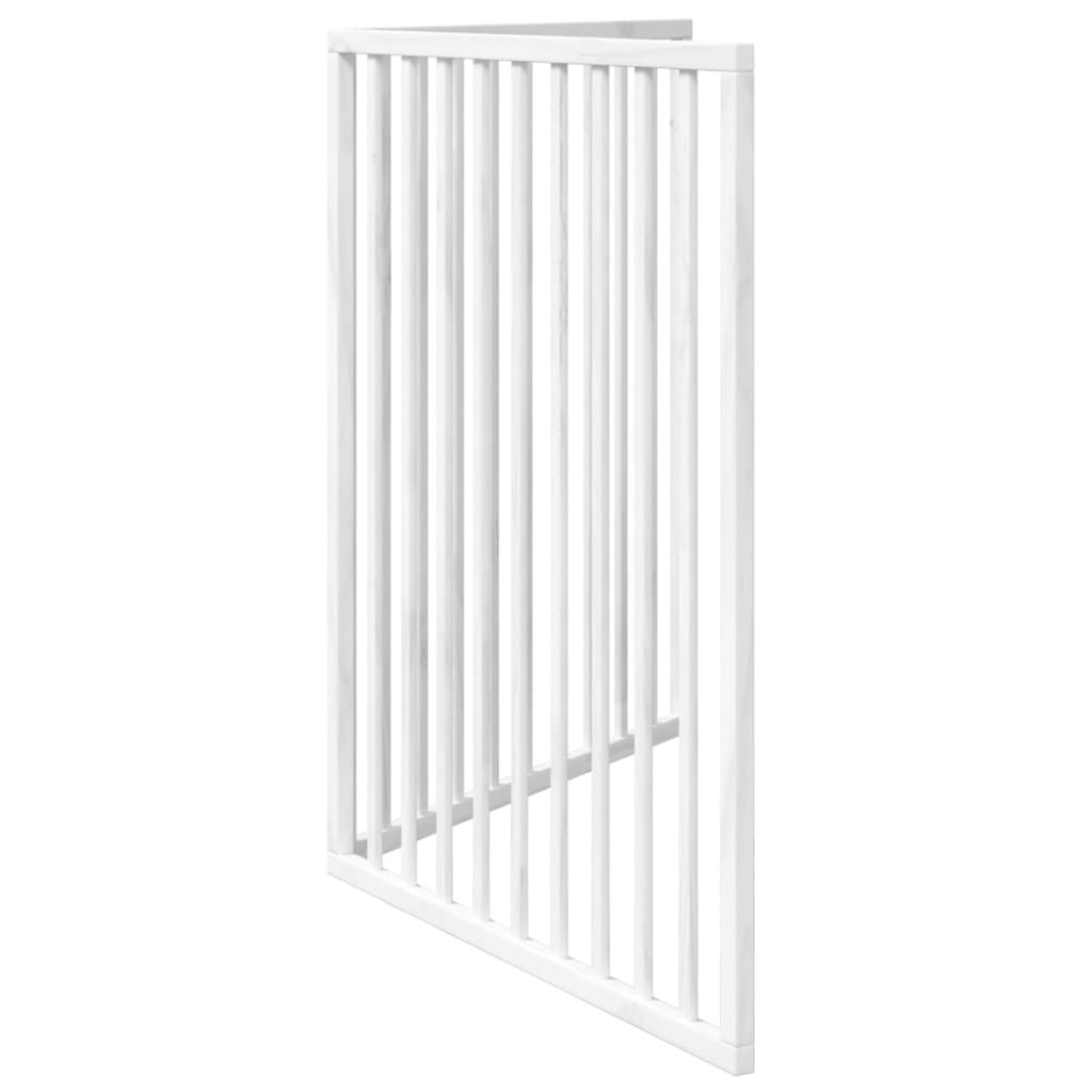 Cancelletto per cani pieghevole 2 pannelli bianco 160 cm in legno di pioppo
