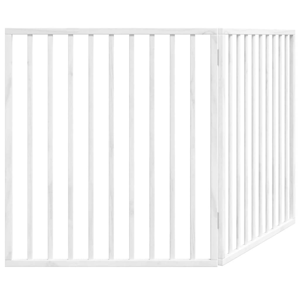 Cancelletto per cani pieghevole 2 pannelli bianco 160 cm in legno di pioppo