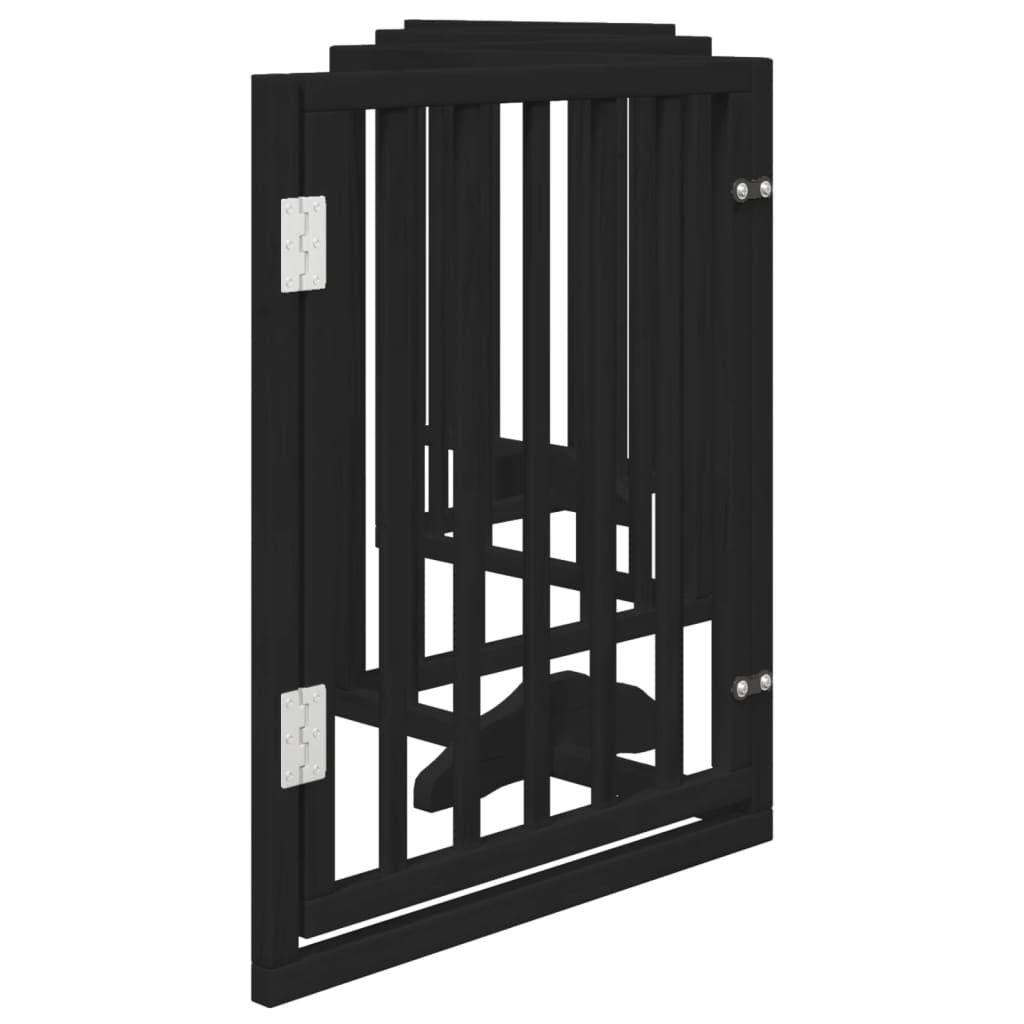 Cancello per Cani Porta Pieghevole Nero 6 Pannelli 300cm Pioppo