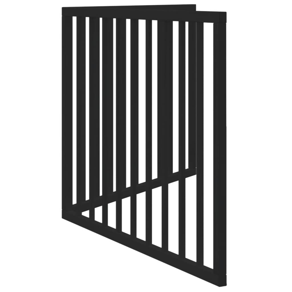 Cancelletto per cani pieghevole 2 pannelli nero 160 cm in legno di pioppo