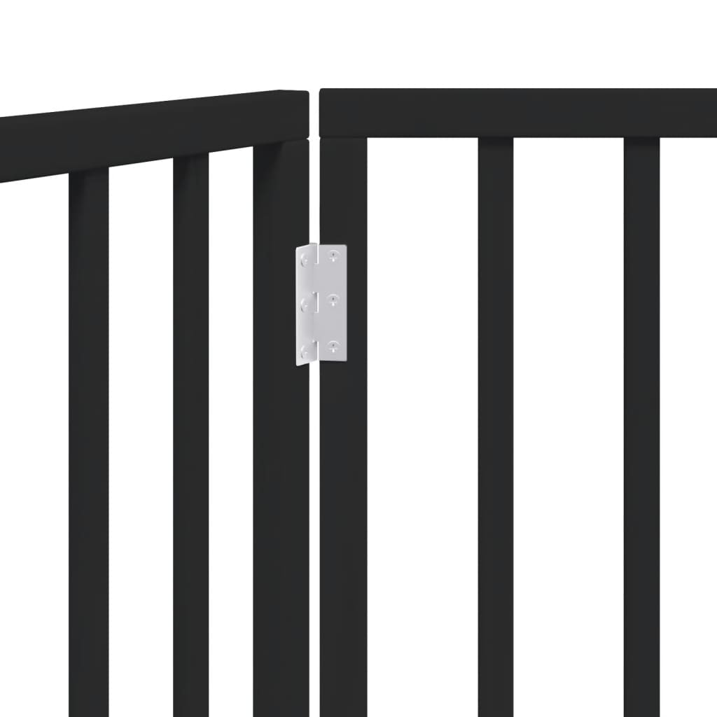 Cancelletto per cani pieghevole 2 pannelli nero 160 cm in legno di pioppo
