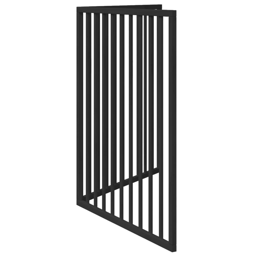 Cancelletto per cani pieghevole 2 pannelli nero 160 cm in legno di pioppo