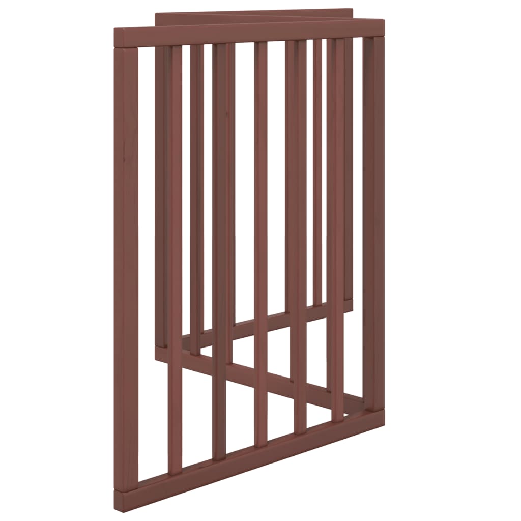 Cancello Cani Pieghevole 3 Pannelli Marrone 150cm Legno Pioppo