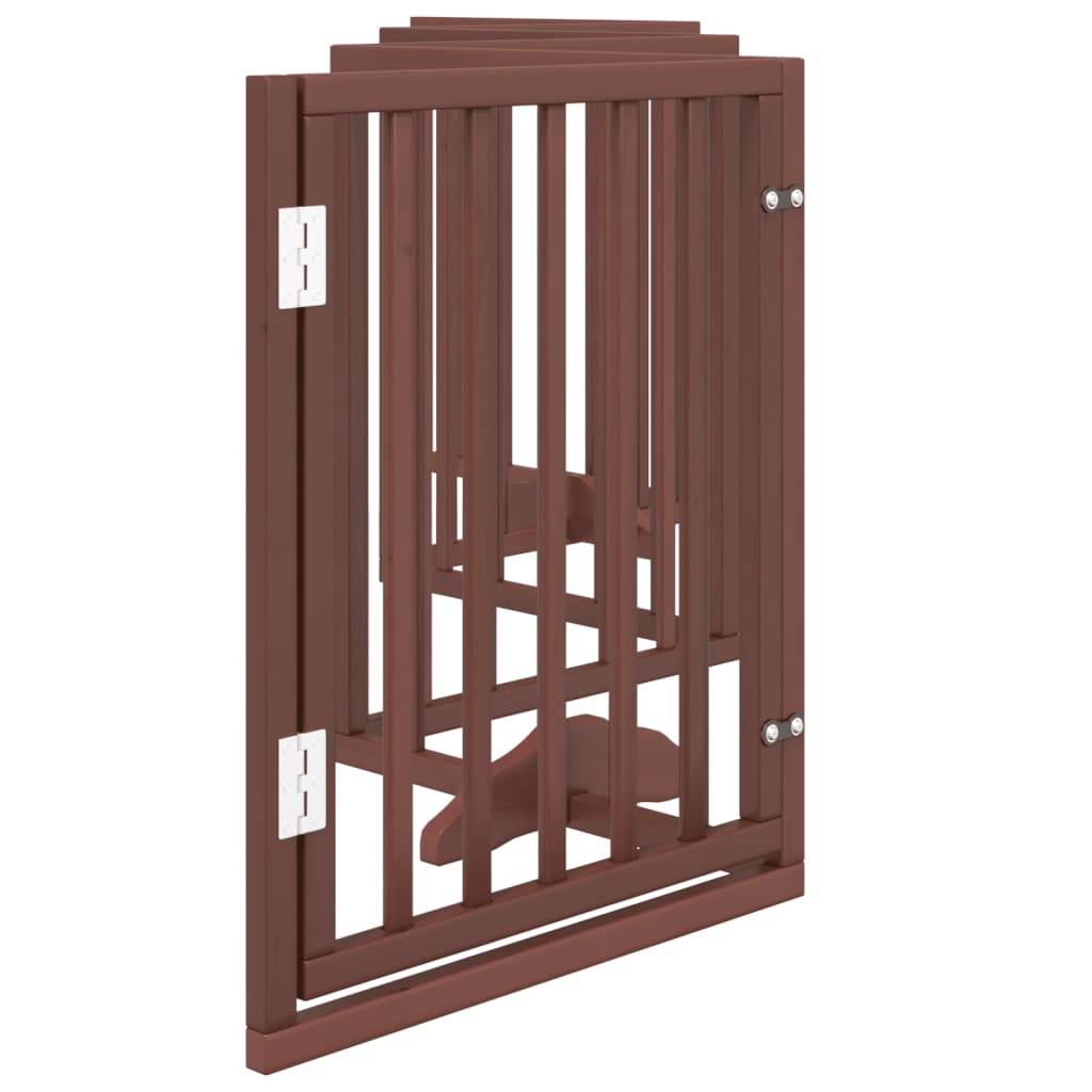 Cancello Cani Porta Pieghevole Marrone 6 Pannelli 300cm Pioppo