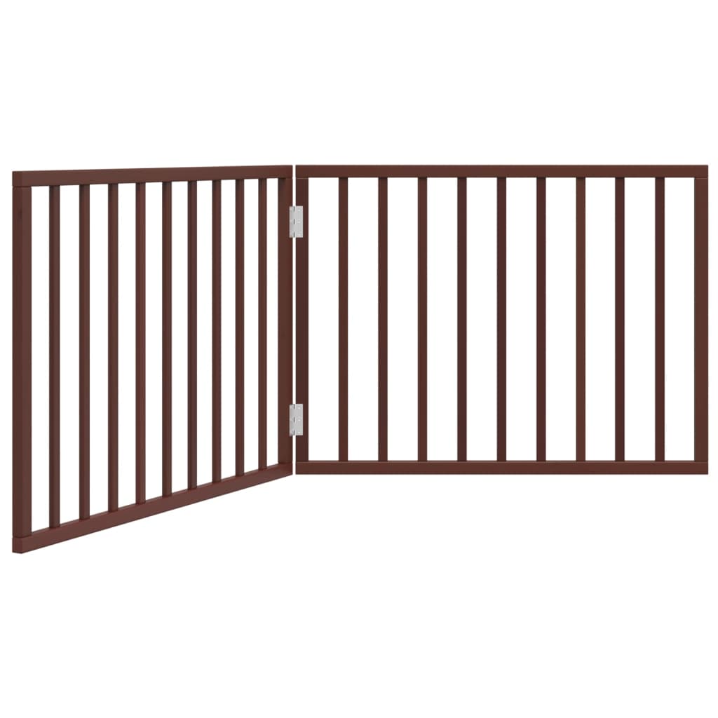 Cancello Cani Pieghevole 2 Pannelli Marrone 160cm Legno Pioppo