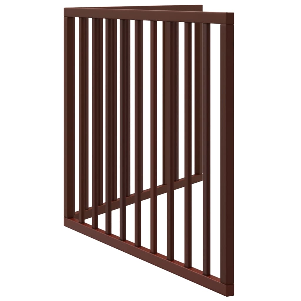 Cancello Cani Pieghevole 2 Pannelli Marrone 160cm Legno Pioppo