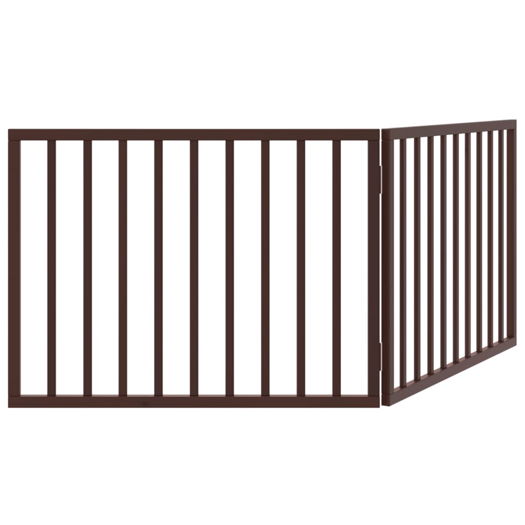 Cancello Cani Pieghevole 2 Pannelli Marrone 160cm Legno Pioppo
