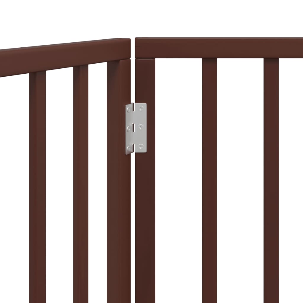 Cancello Cani Pieghevole 2 Pannelli Marrone 160cm Legno Pioppo
