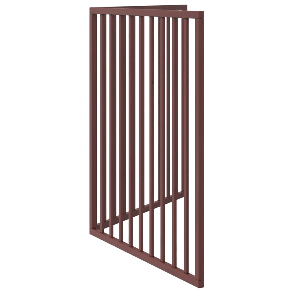 Cancello Cani Pieghevole 2 Pannelli Marrone 160cm Legno Pioppo