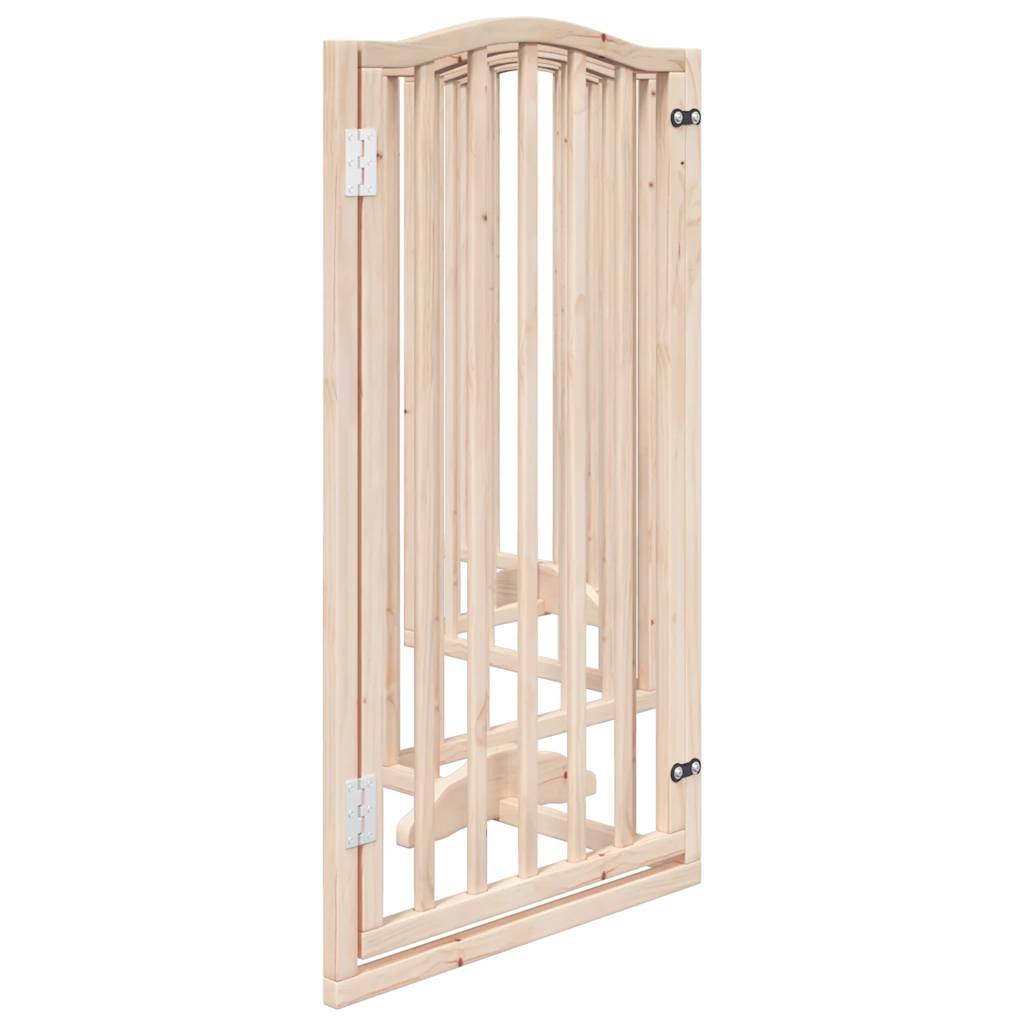 Cancelletto per cani con porta pieghevole 6 pannelli 300 cm in legno di pioppo