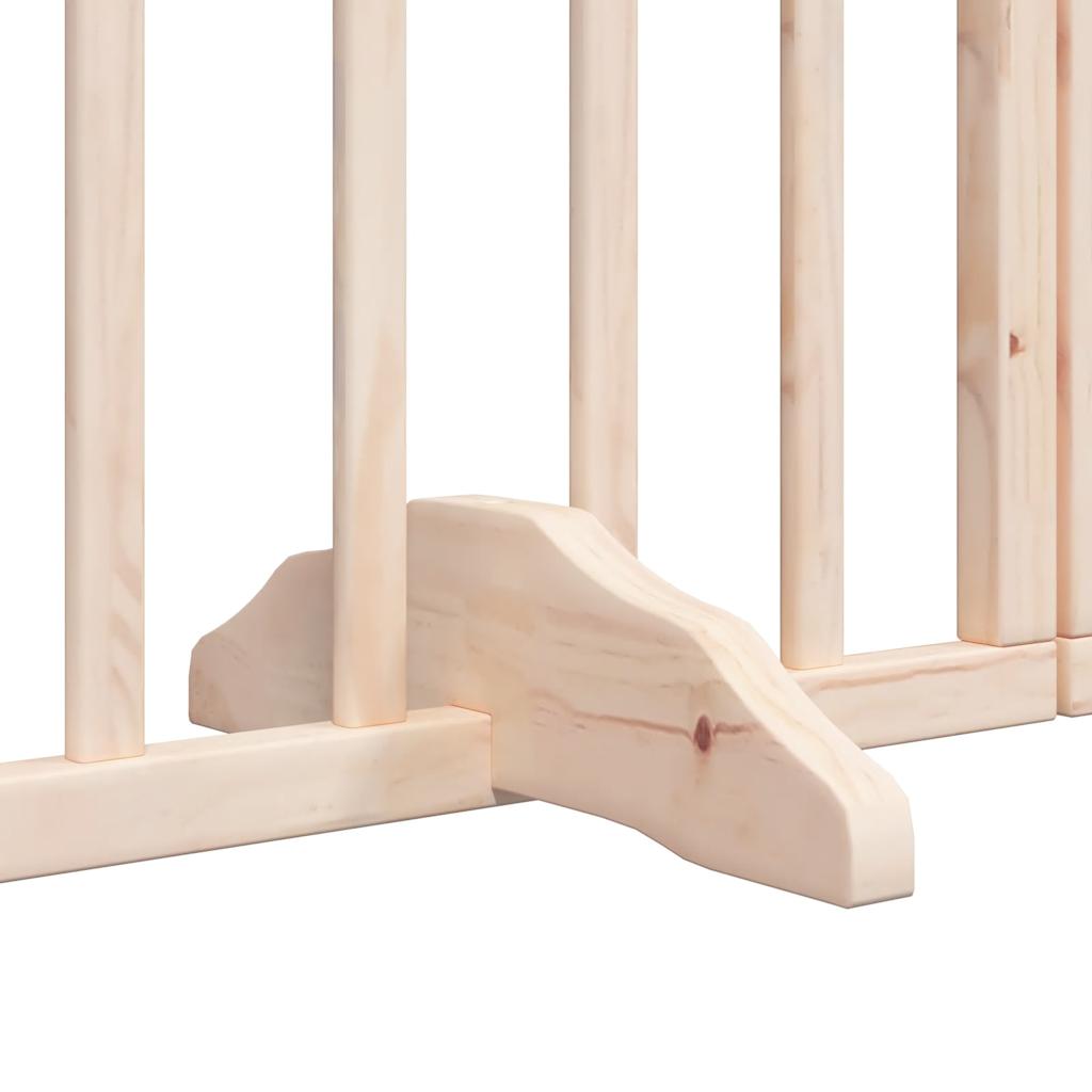Cancelletto per cani con porta pieghevole 6 pannelli 300 cm in legno di pioppo