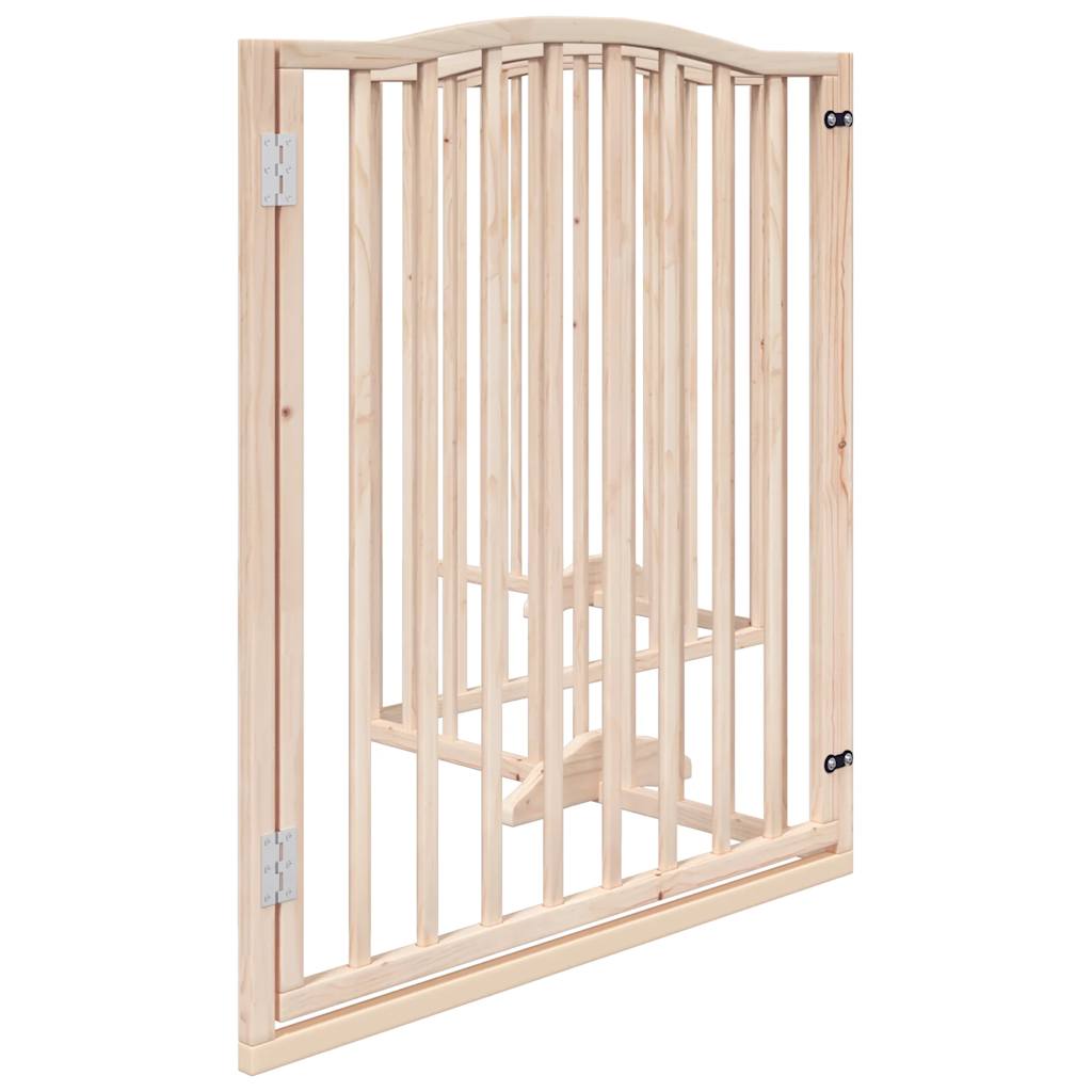 Cancello per Cani con Porta Pieghevole 4 Pannelli 320 cm Pioppo