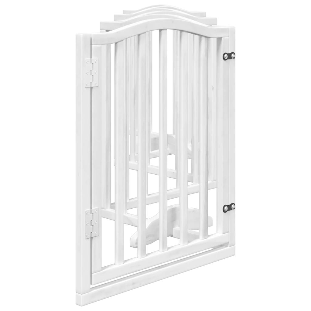 Cancello Cani Porta Pieghevole Bianco 6 Pannelli 300 cm Pioppo
