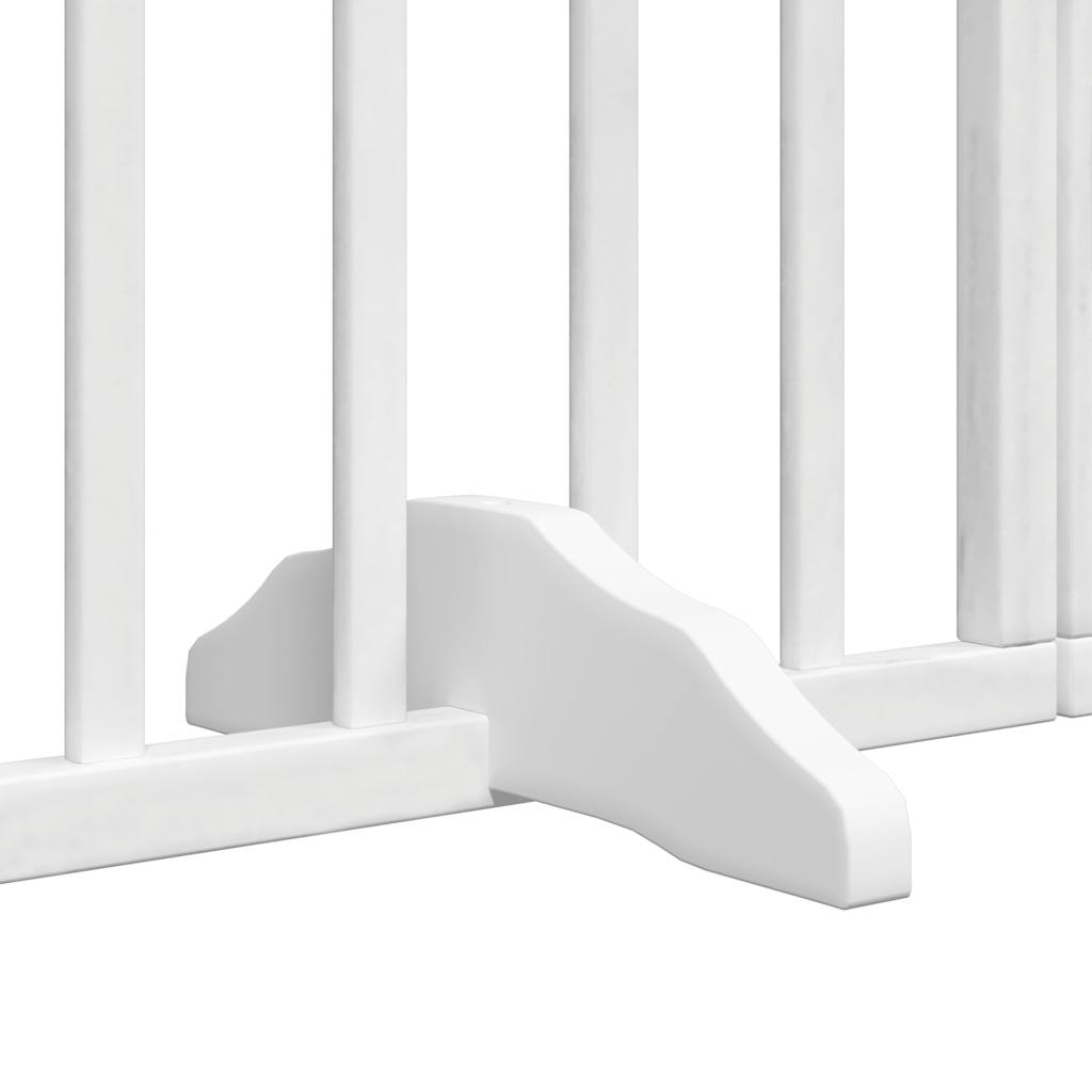 Cancello Cani Porta Pieghevole Bianco 6 Pannelli 300 cm Pioppo