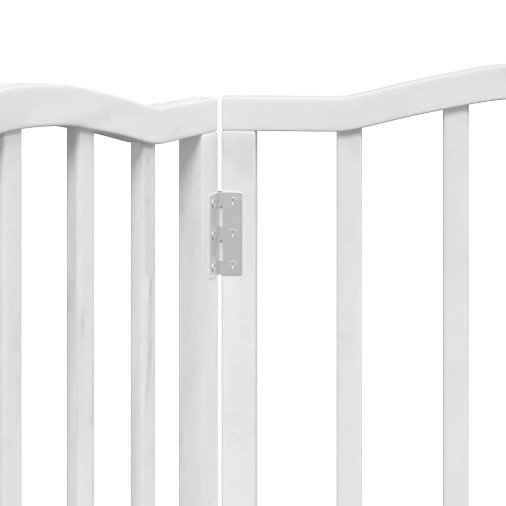 Cancello per Cani Pieghevole 3 Pannelli Bianco 150 cm Pioppo