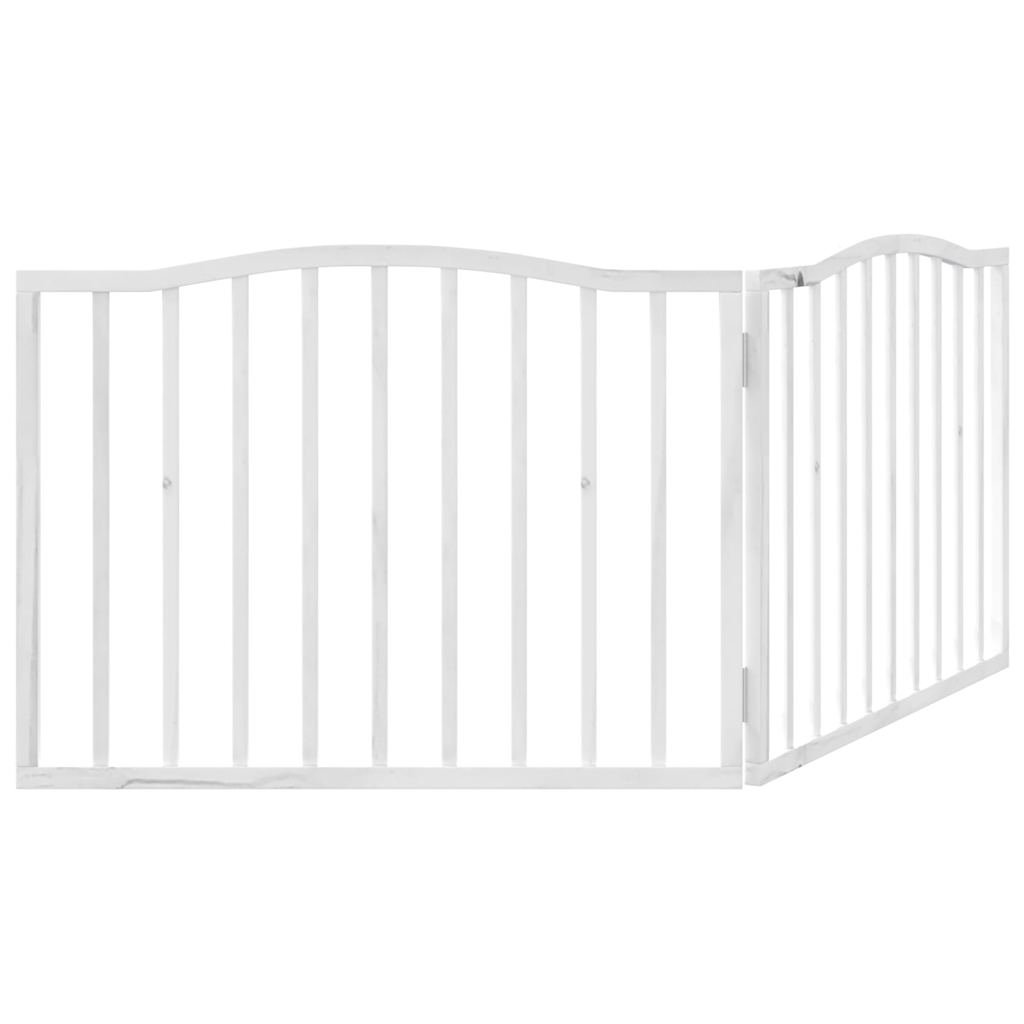 Cancello per Cani Pieghevole 2 Pannelli Bianco 160 cm Pioppo