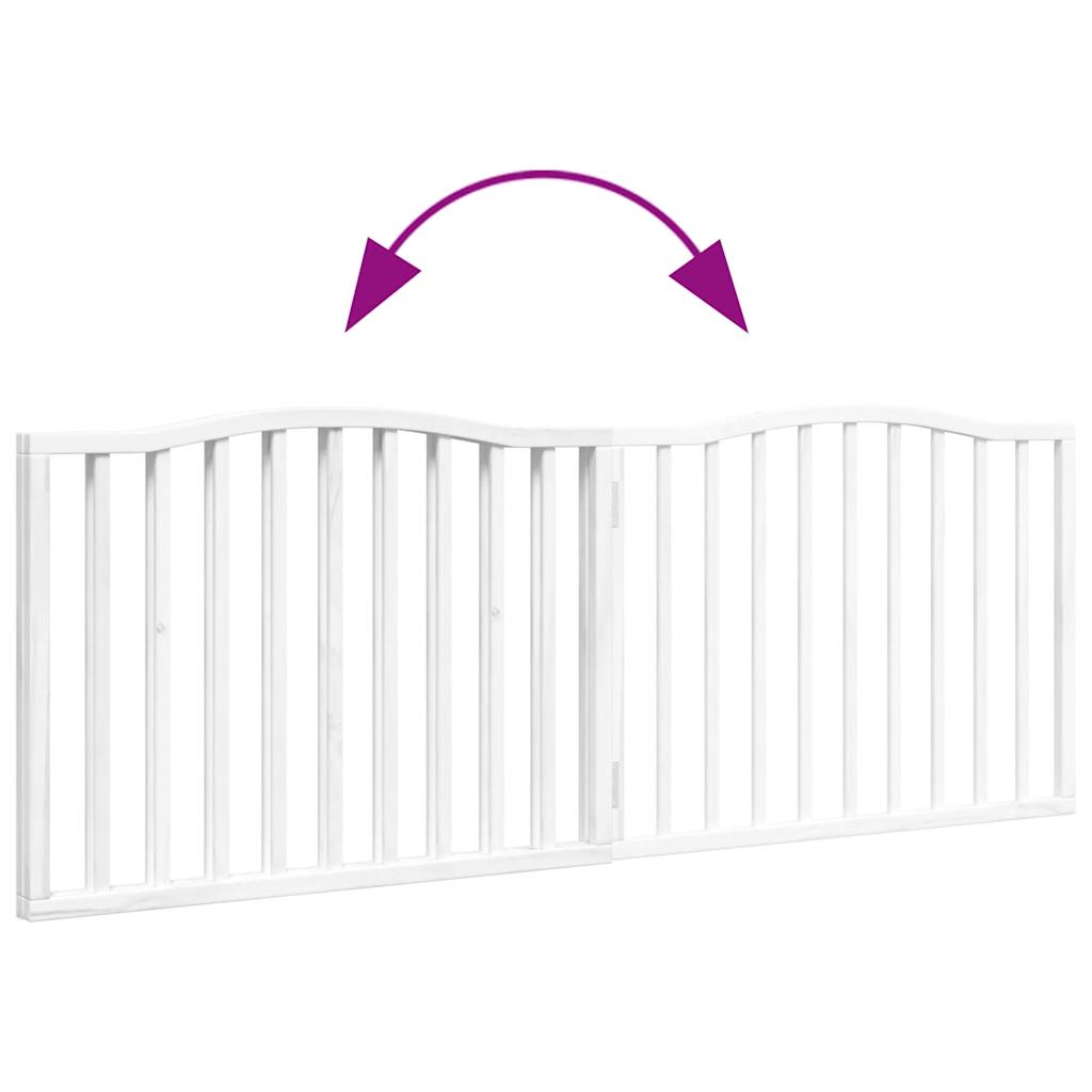 Cancello per Cani Pieghevole 2 Pannelli Bianco 160 cm Pioppo