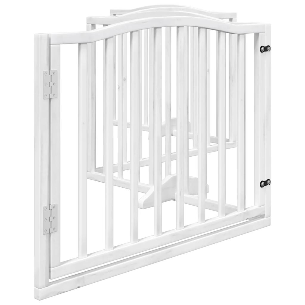Cancello Cani Porta Pieghevole Bianco 4 Pannelli 320 cm Pioppo