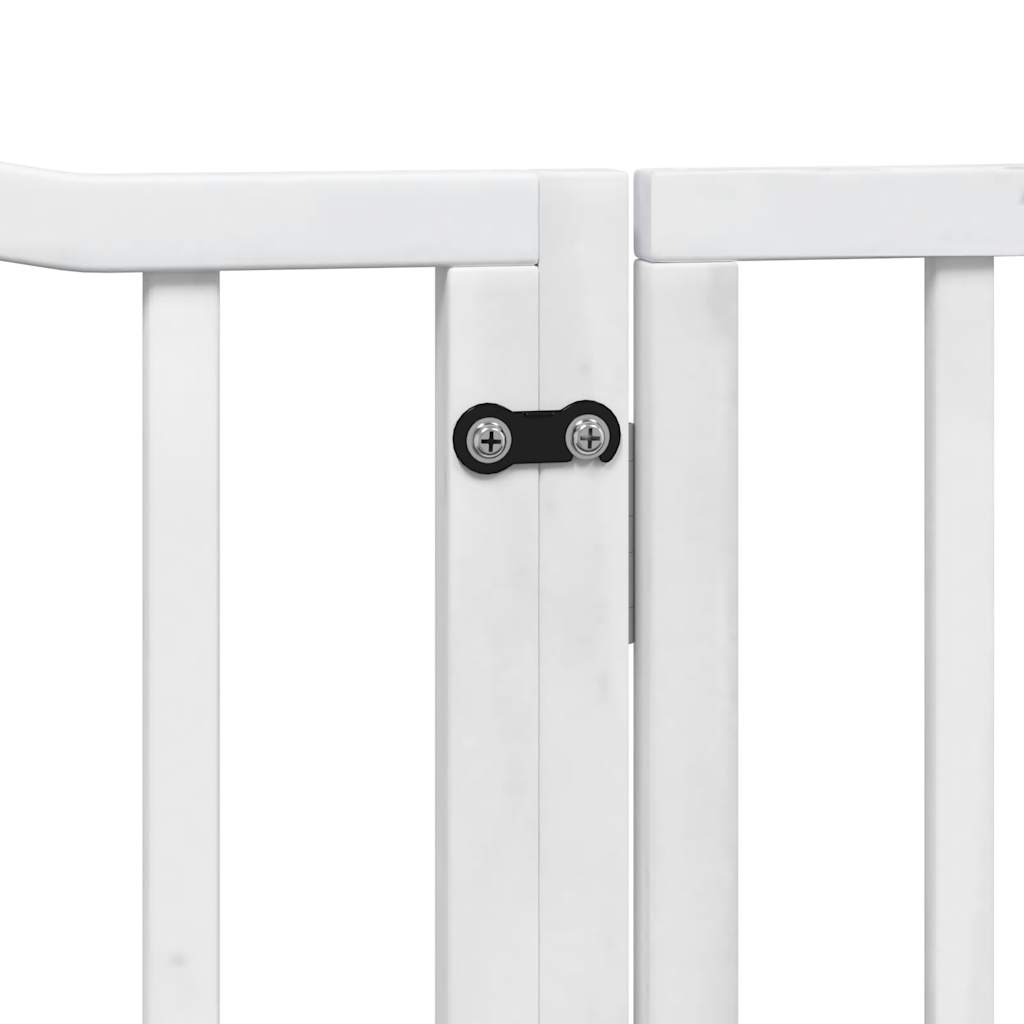 Cancello Cani Porta Pieghevole Bianco 4 Pannelli 320 cm Pioppo