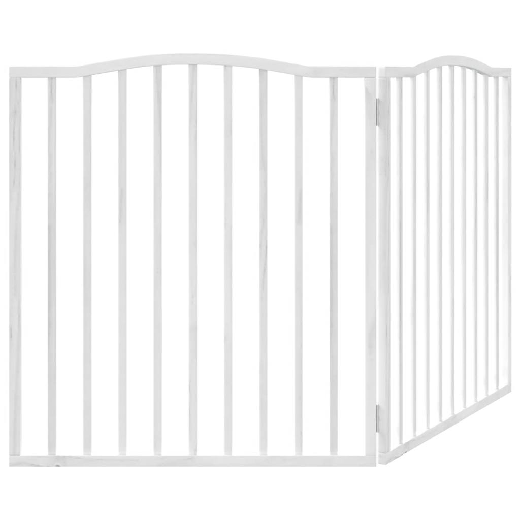 Cancello per Cani Pieghevole 2 Pannelli Bianco 160 cm Pioppo
