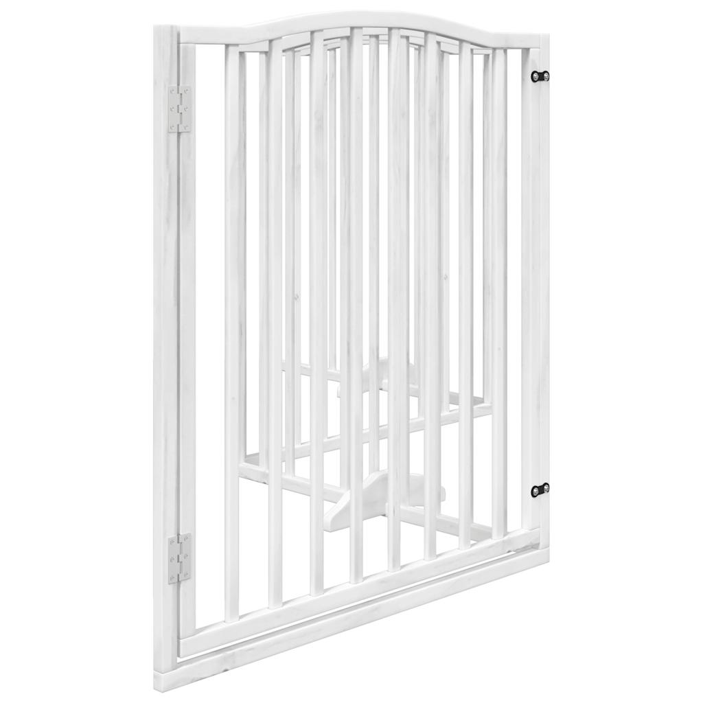 Cancello Cani Porta Pieghevole Bianco 4 Pannelli 320 cm Pioppo