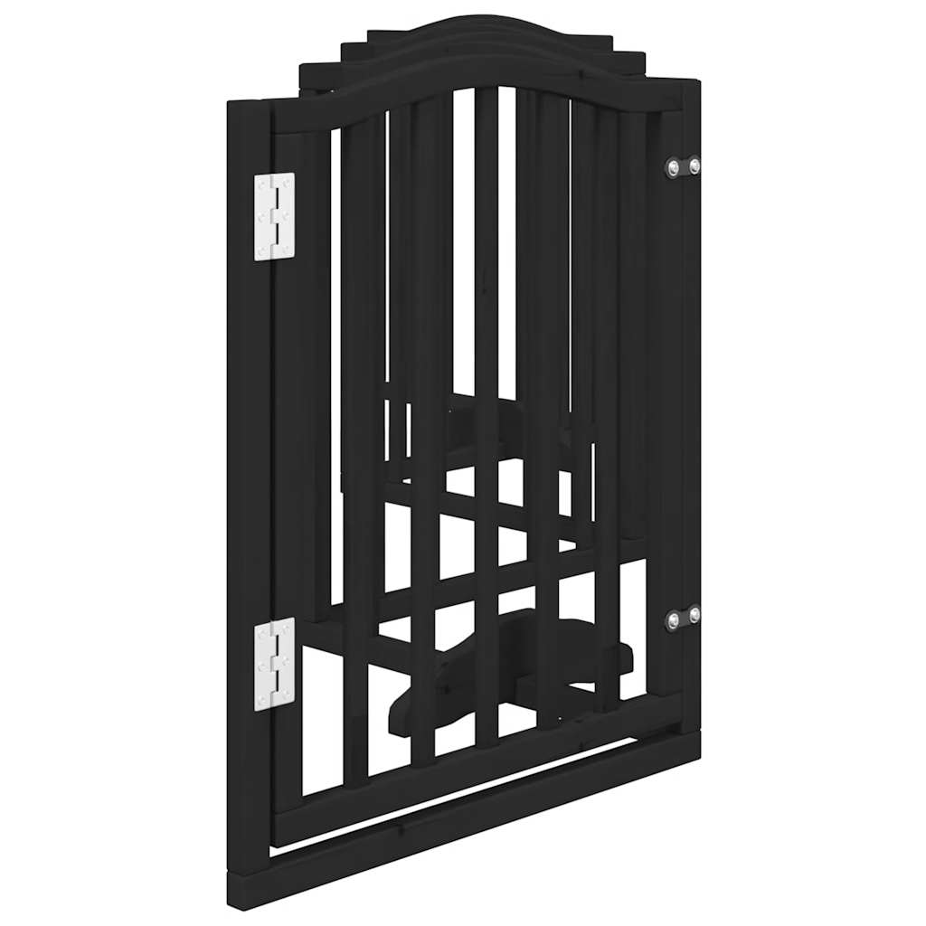 Cancello per Cani Porta Pieghevole Nero 6 Pannelli 300cm Pioppo