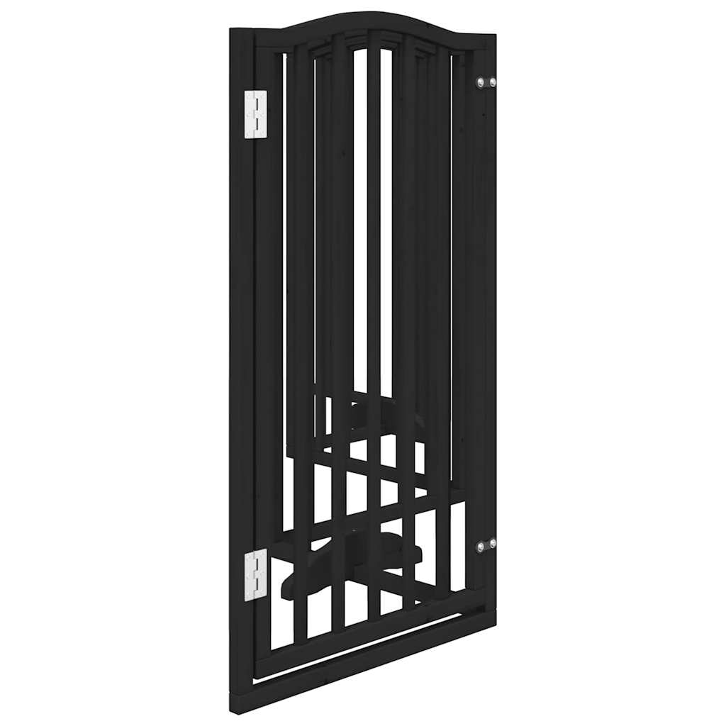 Cancello per Cani Porta Pieghevole Nero 6 Pannelli 300cm Pioppo