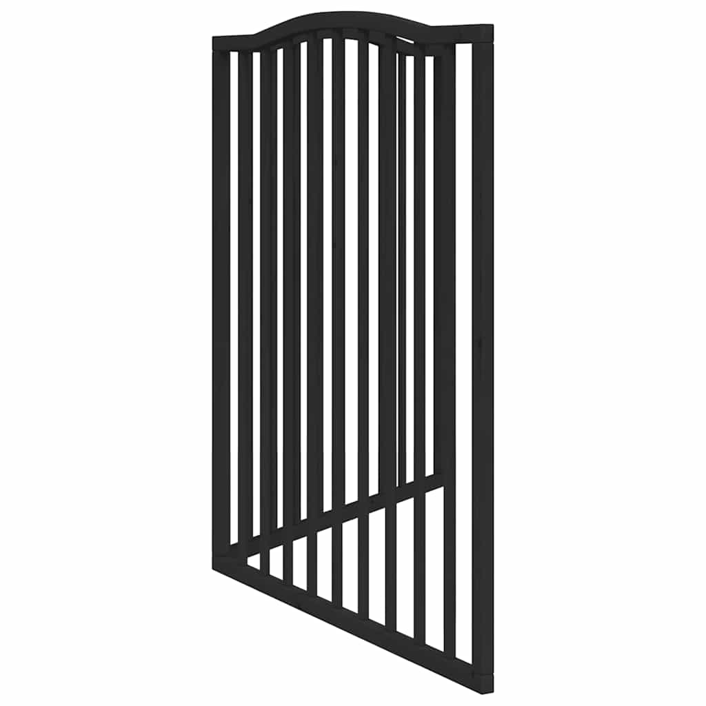 Cancello per Cani Pieghevole 2 Pannelli Nero 160cm Legno Pioppo