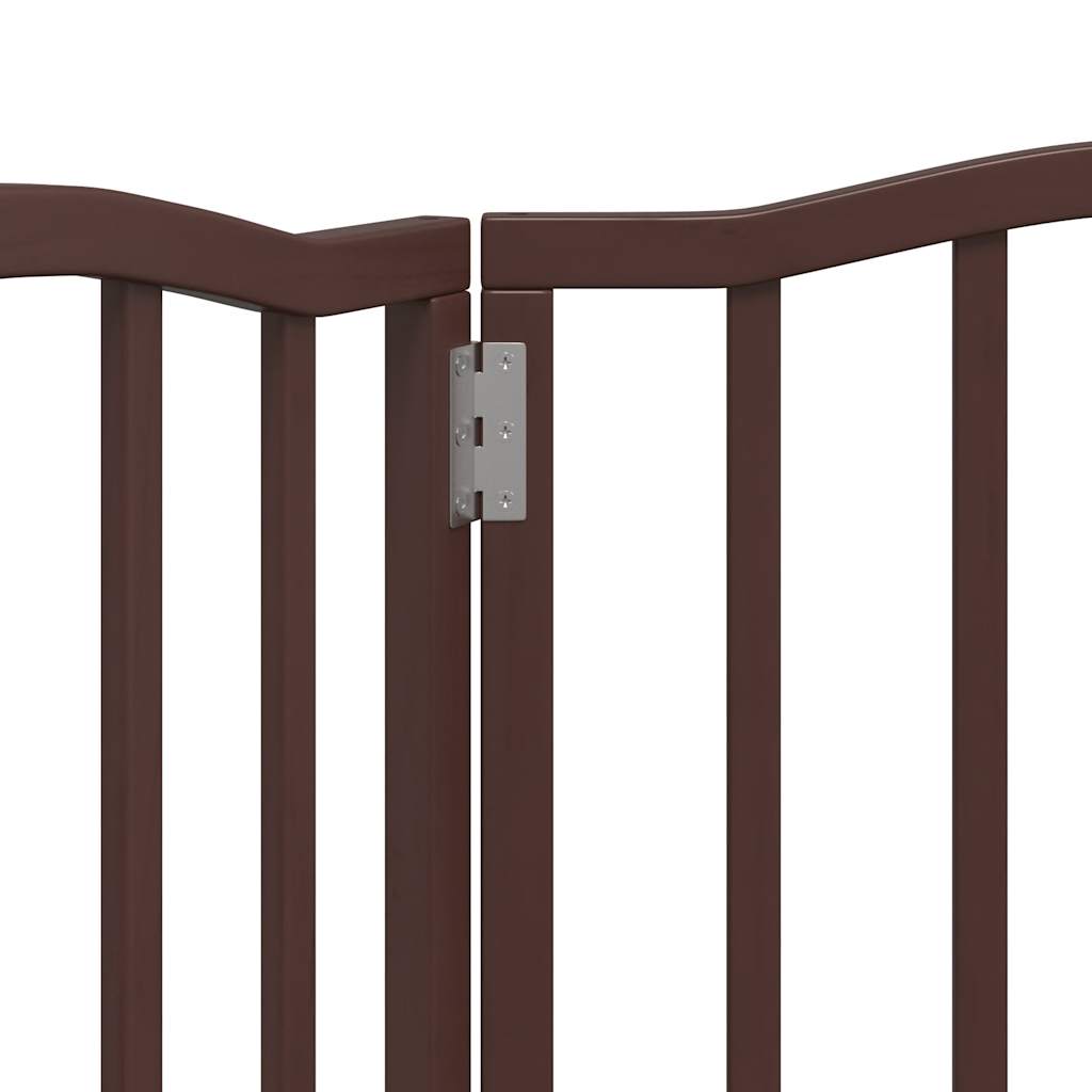 Cancello Cani Pieghevole 3 Pannelli Rovere Marrone 150cm Pioppo