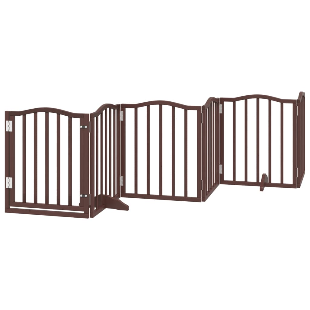 Cancello Cani Pieghevole Rovere Marrone 6 Pannelli 300cm Pioppo