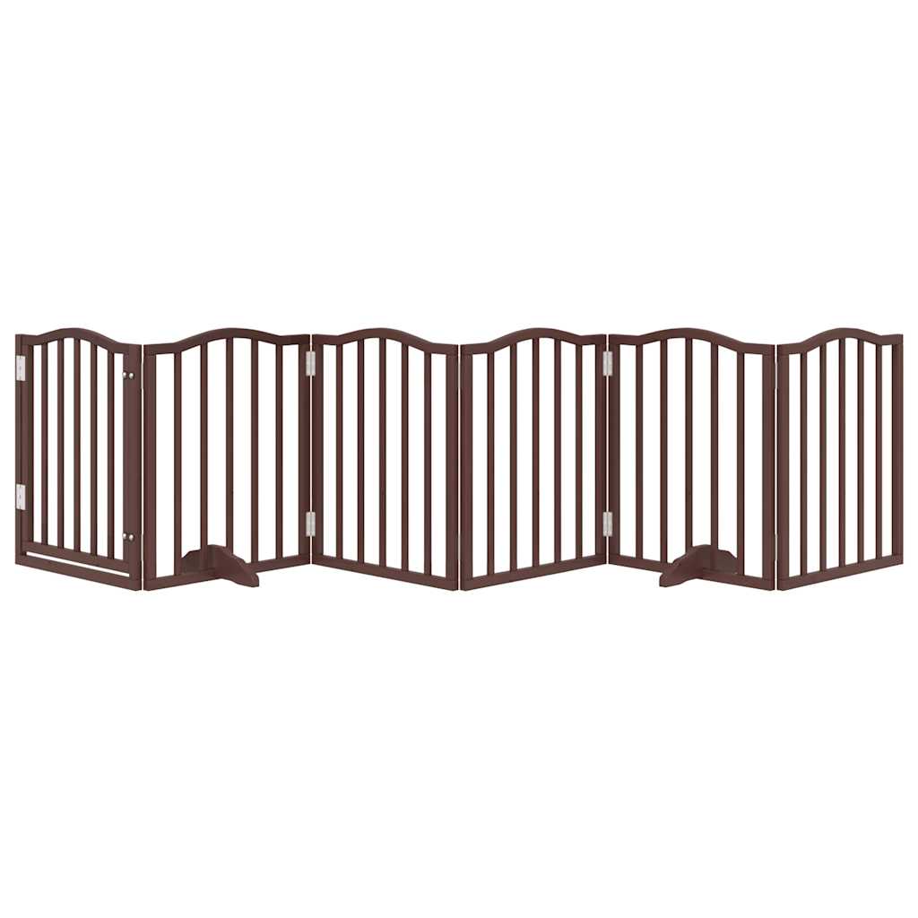 Cancello Cani Pieghevole Rovere Marrone 6 Pannelli 300cm Pioppo