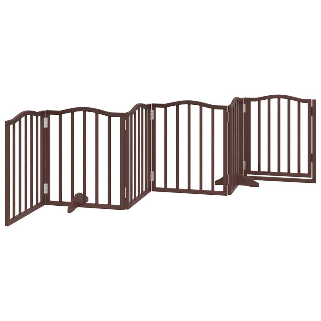 Cancello Cani Pieghevole Rovere Marrone 6 Pannelli 300cm Pioppo